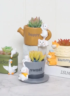 工厂现货趣味树脂手工多肉花盆