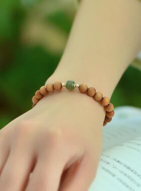 2026老山檀手串自带香味印度老山檀香手串女配和田玉珠不掉色手链