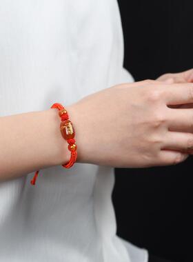 2026年天然红玛瑙十二生肖男女手链编织红绳时尚首饰