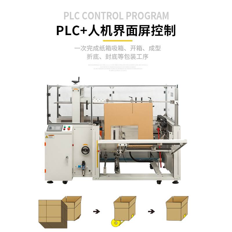 31度全自动开箱机折盖封底胶带封口流水线打包机纸箱开箱成型机器 - 图3