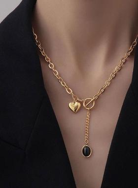 European and American love pendant simple necklace百搭项链女