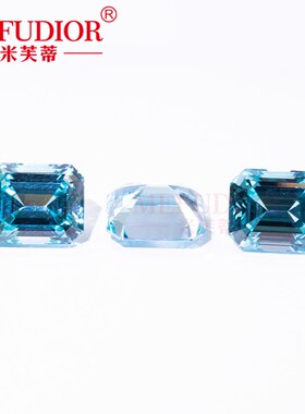 海蓝宝祖母绿切培育宝石蓝色裸石珠宝工厂跨境批发饰品首饰培育钻