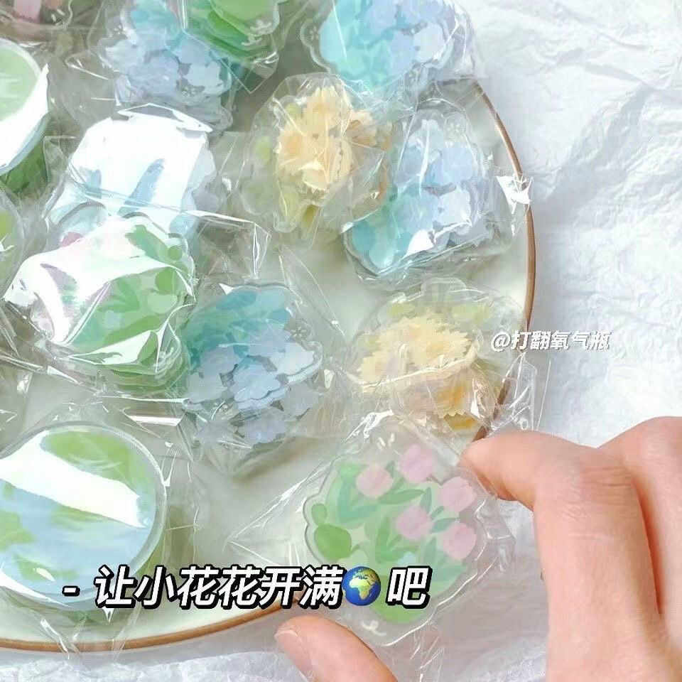 ins风夏日小花透明亚克力便签夹女高颜值超仙手账多功能收纳夹子,淘宝优惠券,粉丝福利购,淘宝优惠卷