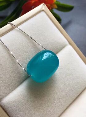 天然天河石翡翠路路通转运珠单珠蓝色玉佩玉石玉坠吊坠挂坠项链