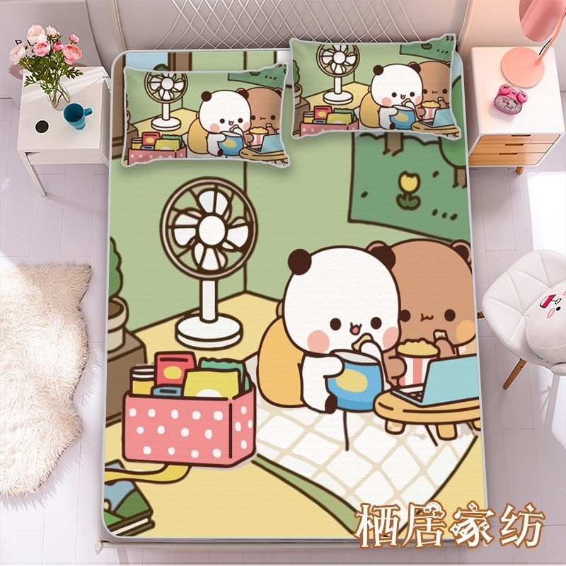 卡通一二布布凉席女孩可爱夏季冰丝席空调席子学生宿舍1.0m可机洗,淘宝优惠券,粉丝福利购,淘宝优惠卷