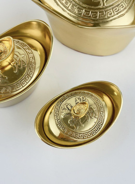 黄铜元宝开盖摆件工艺品礼品家居办公室摆件喜糖糖果盒铜制品