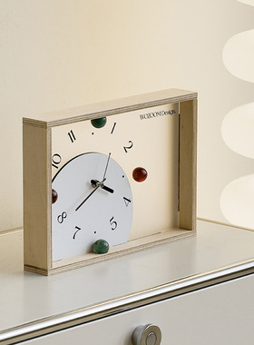 WOZOOM屋准家居创意时钟摆件客厅入户玄关摆放式桌面座钟表装饰品