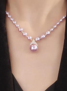 法式气质白色锆石王妃项链