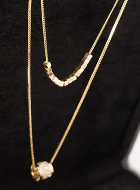 双层叠戴小蛮腰毛衣链女