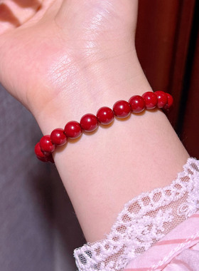 红色转运珠小财神手链女
