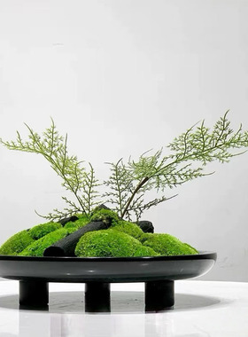 新中式仿真花艺摆件永生苔藓摆花客厅餐桌茶几假花酒店餐厅装饰品
