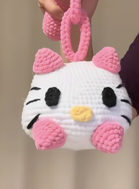 可爱kitty狼牙棒锤子手工DIY材料包卡通流星锤解压放松可捶背玩具
