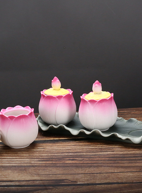 供水杯陶瓷供佛杯财神圣水杯佛前三连五连供杯家用招财进宝净水杯