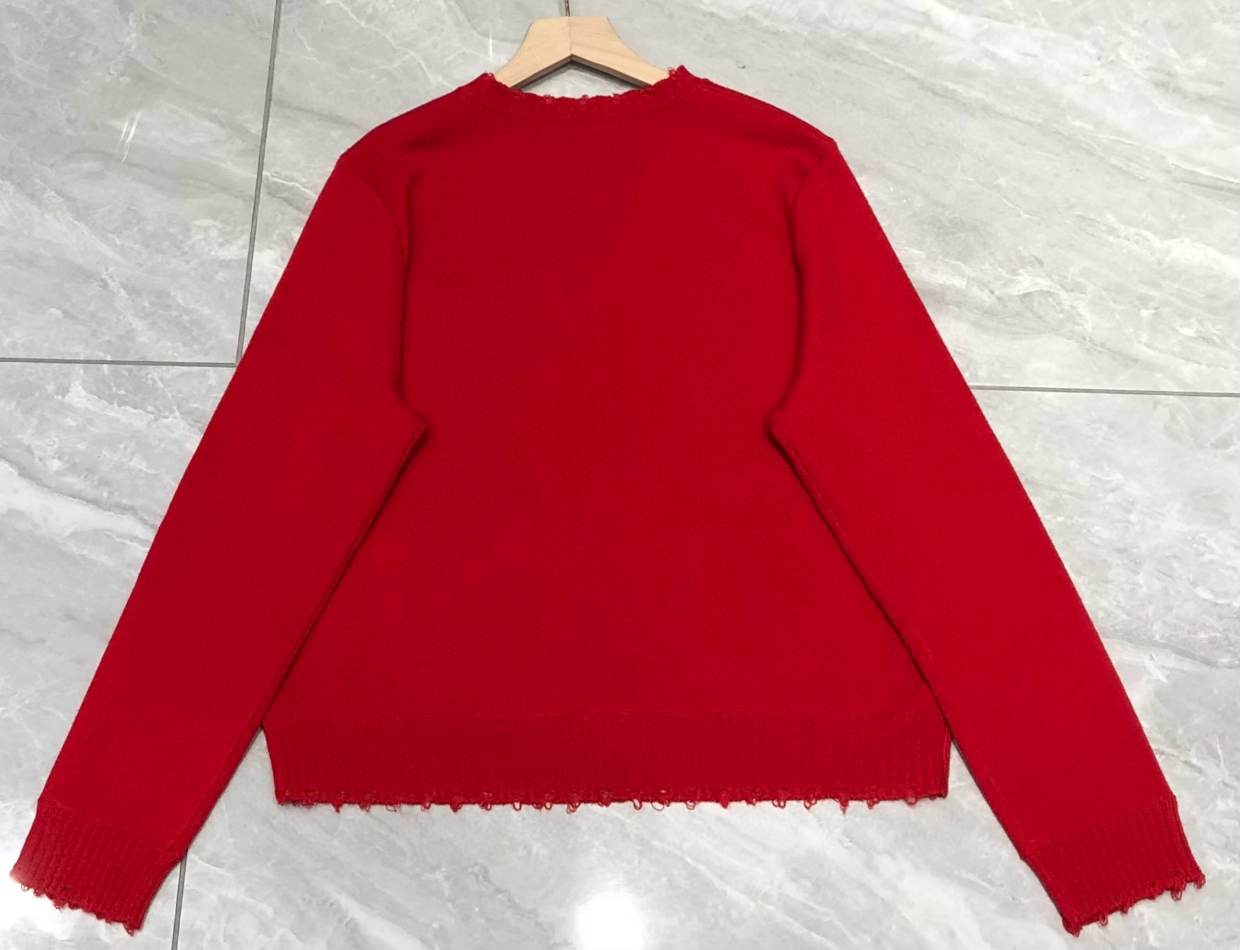 2025秋冬新款圆领单排扣羊毛针织开衫女宽松显瘦百搭毛衣外套上衣 - 图2