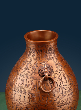 紫铜花瓶摆件插花干花瓶乔迁礼品