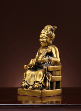 纯黄铜神像供奉土地公土地婆