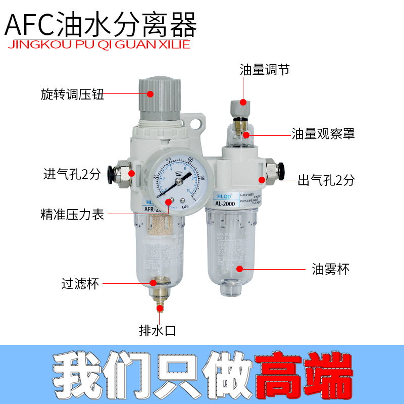 1/4两分气动调压减压阀AR2000/AFR2000/AFC2000/AF气源处理器 - 图1