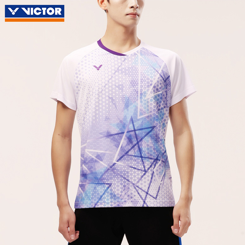 新款victor胜利羽毛球服男女短袖速干T恤球星同款专业T-40001TD - 图2