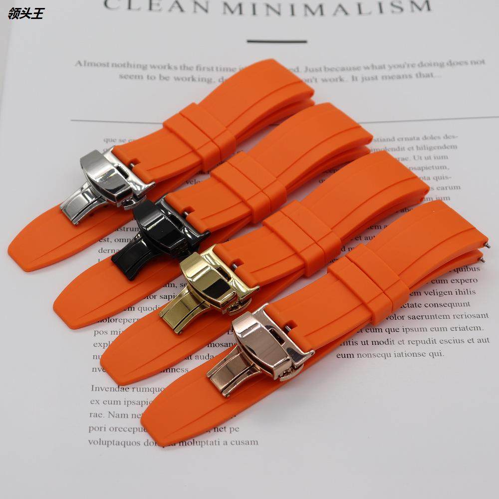 氟橡胶手表带蝴蝶扣 男款运动代用绿水鬼华为GT精工快拆表带22mm