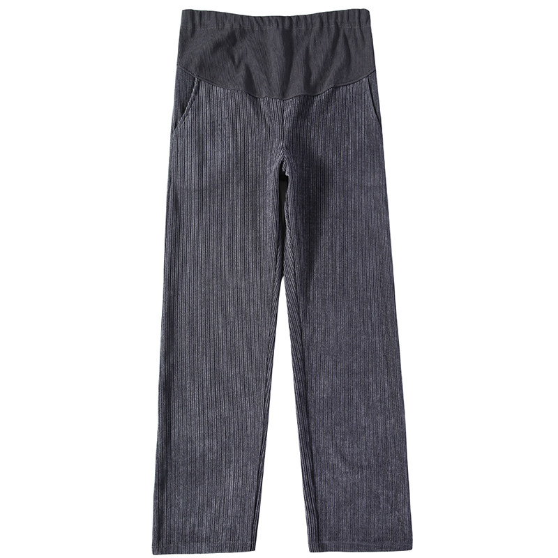 孕妇外穿灯芯绒加绒加厚托腹阔腿裤 翎露孕妇阔腿裤