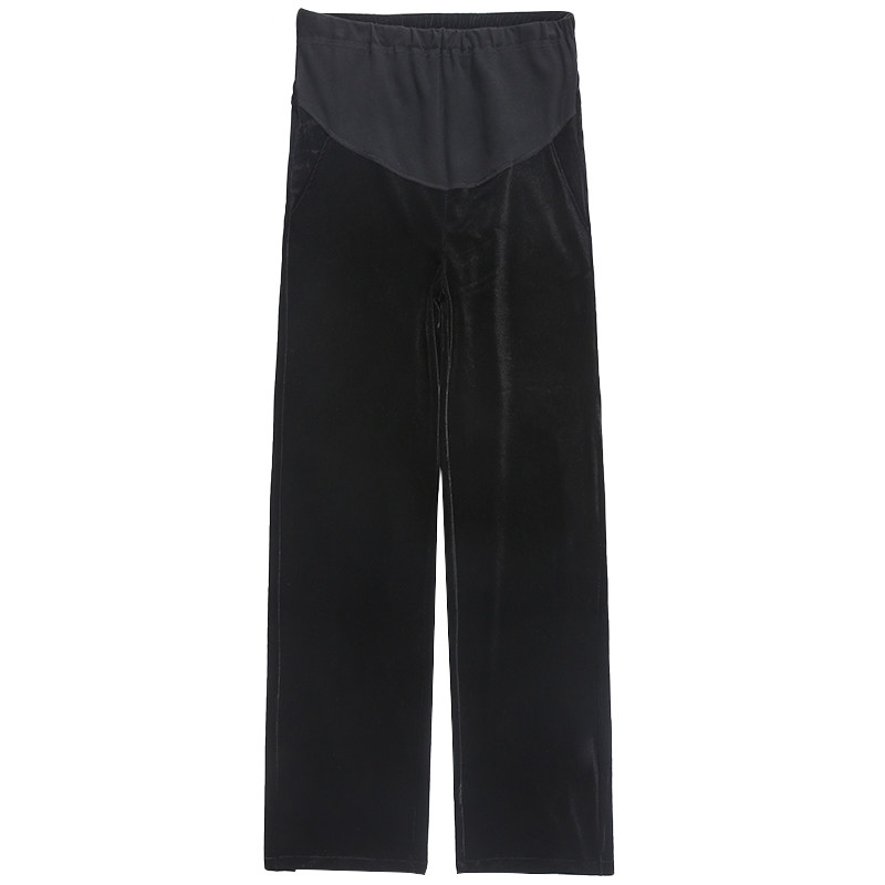 孕妇冬季外穿高个子加绒直筒阔腿裤 翎露孕妇阔腿裤