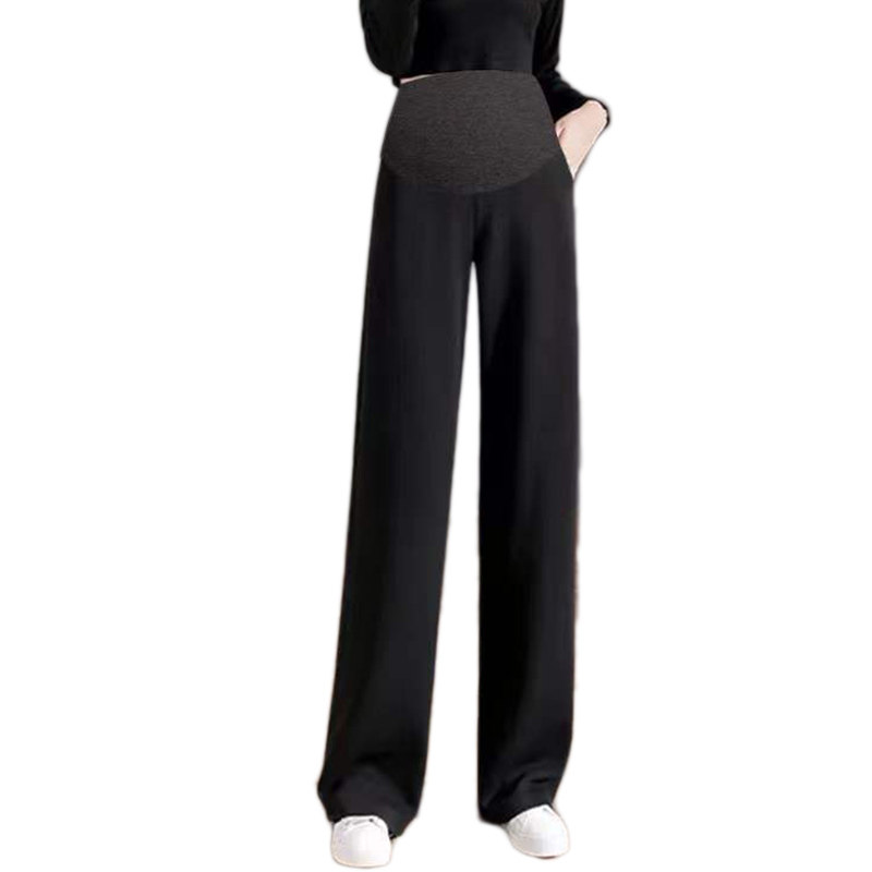 秋冬外穿针织阔腿裤拖地孕妇裤子 翎露孕妇阔腿裤