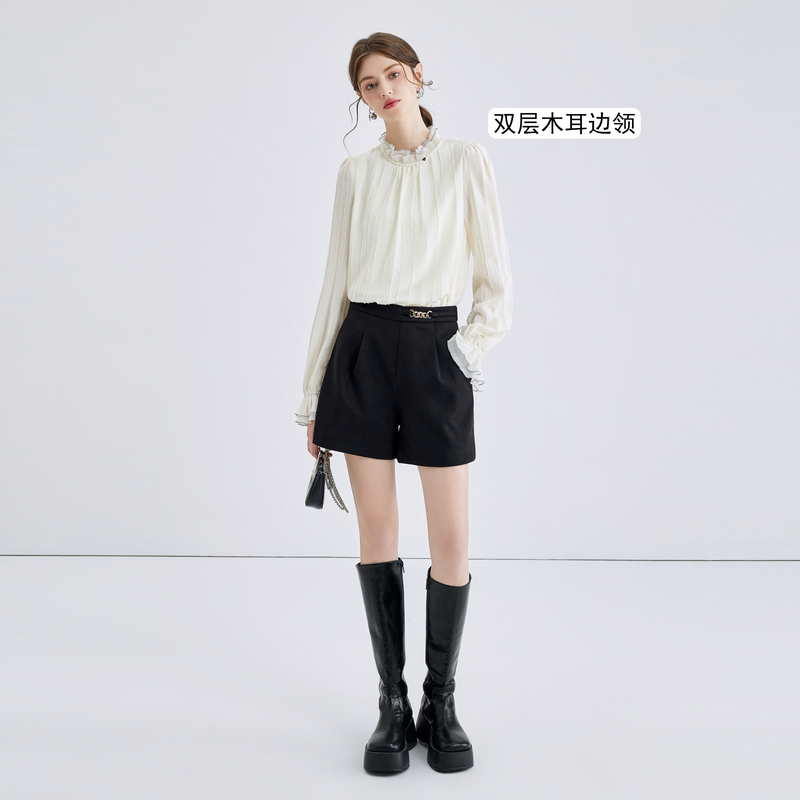  秋水伊人outlet店蕾丝衫/雪纺衫