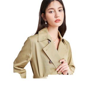 秋水伊人卡其色小个子风衣女款2023新款秋装英伦风直筒连衣裙外套