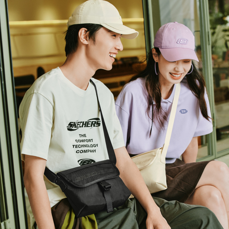Skechers斯凯奇2025新款轻巧邮差包男女防泼水单肩斜挎包L124U067 - 图0