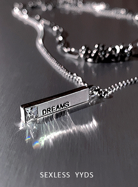 双层缠绕吊坠项链女ins嘻哈男