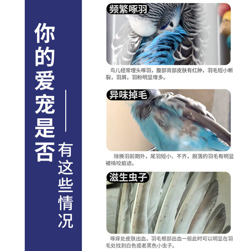 鹦鹉体外羽肤液喷雾沐液鸟啄羽掉毛清洁用品虎皮玄凤牡丹洗澡喷雾 - 图1