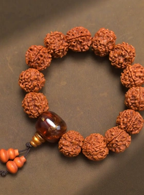 尼泊尔大金刚菩提子牛角三通手链