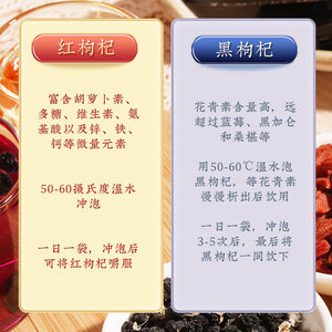 胡庆余堂红黑枸杞盒装宁夏枸杞免洗小袋组合装枸杞送长辈自用260g