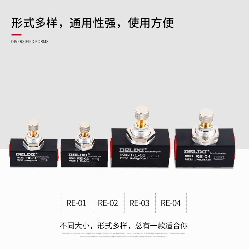 德力西单向节流阀RE-01-02-03-04流量控制阀气动调速阀ASC200-08 - 图0