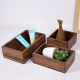 Black walnut uncovered wooden box restaurant kitchen custom made