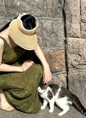 日本H牌正品拉菲草帽女夏