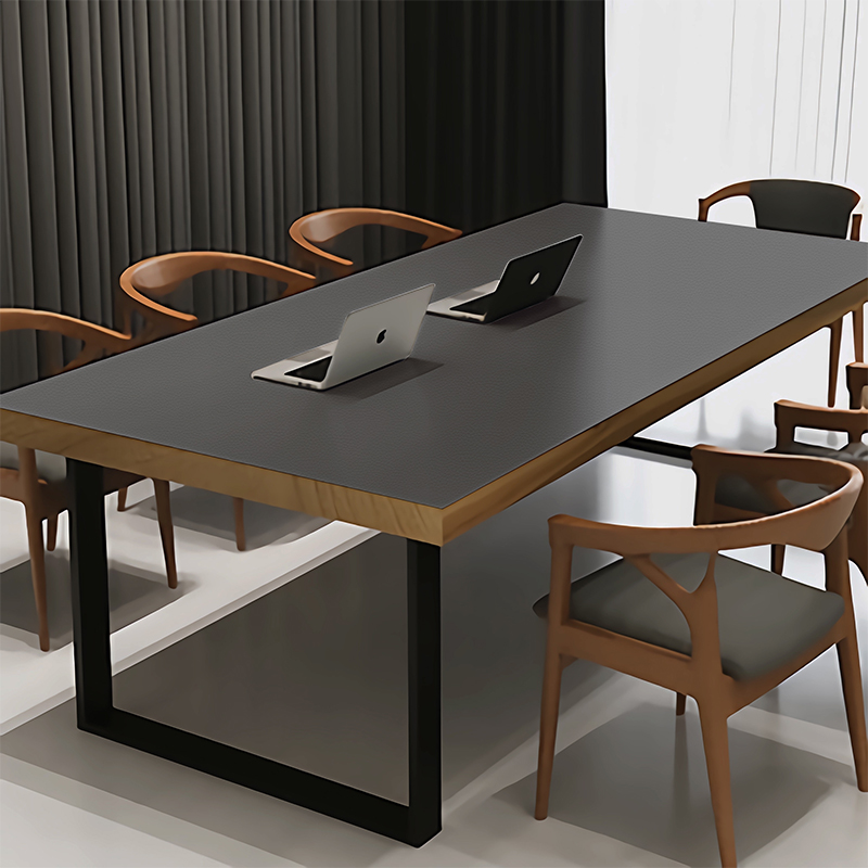 商务会议桌布纯色皮革办公桌垫加厚防水防滑长方形桌面保护垫定制-图1