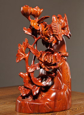 花好月圆木雕家居客厅工艺礼品