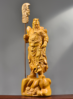 木雕关帝圣君关公实木武财神关羽