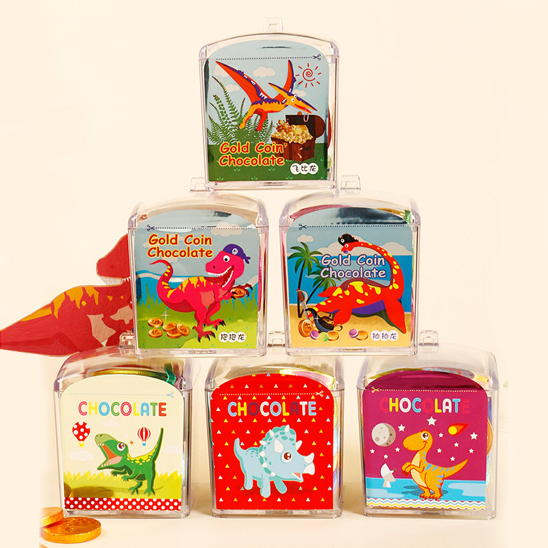迪诺恐龙家族牛奶金币巧克力礼盒荷兰进口糖果零食圣诞节礼物120g