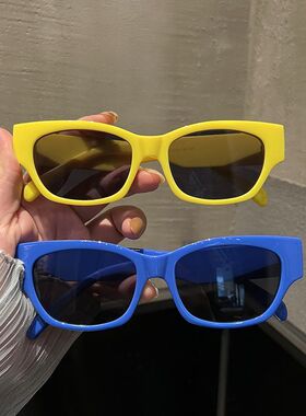 墨镜女2023新款美式猫眼墨镜小脸辣妹潮酷红色太阳镜女网红高级感