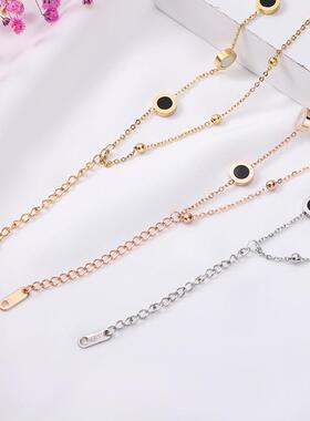 日韩玫瑰金钛钢手链小众欧美简约