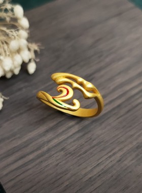 国潮祥云金色男女通用几何图型珐