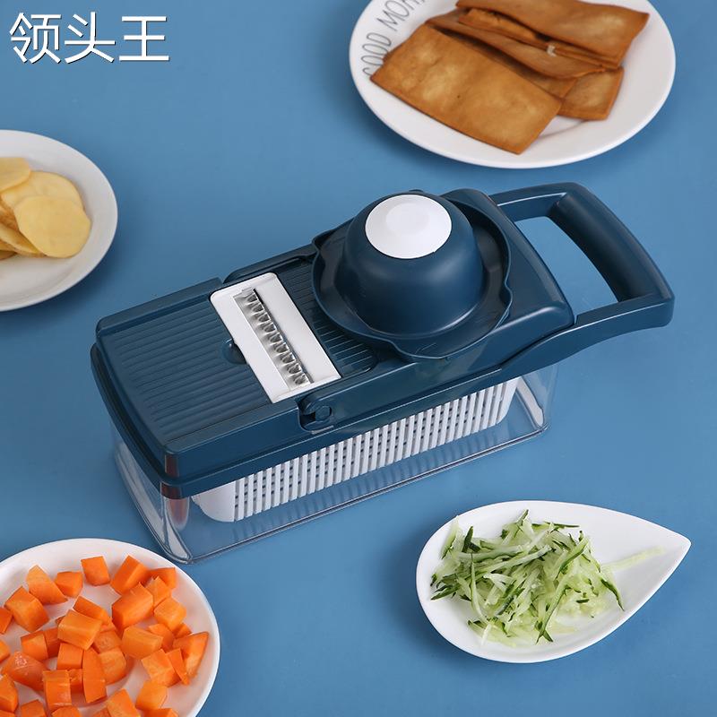 新中式多功能切菜神器7刀厨房切菜器土豆刨丝器黄瓜切片器切丁器 - 图0