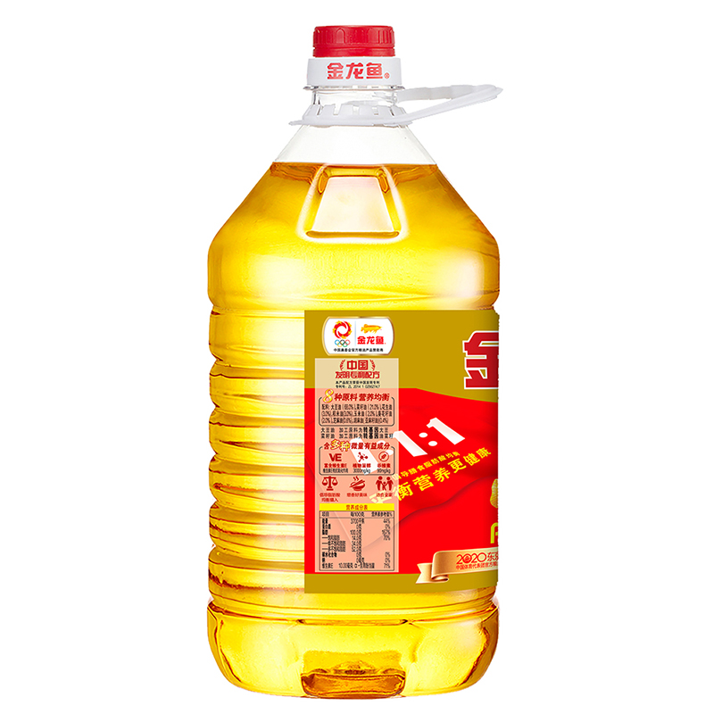 金龙鱼黄金比例1比1:1食用植物调和油5L/4L桶装家用食用油 - 图1