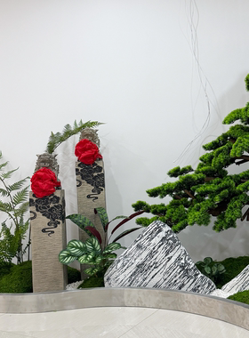 高端会所景观装饰大型落地罗汉松