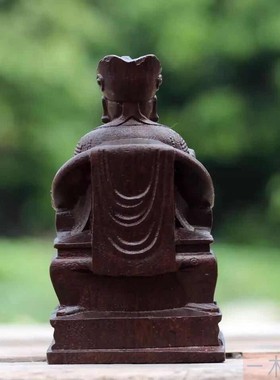 土地公摆件财神爷如意实木沉香木