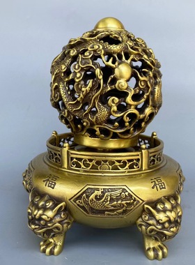全黄铜九转乾坤鼎摆件中式家居玄关办公室装饰品摆设开业乔迁礼品