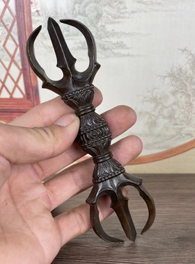 仿古合金铜唐密东密真言宗三股杵三股金刚杵左右汉传密宗三股杵