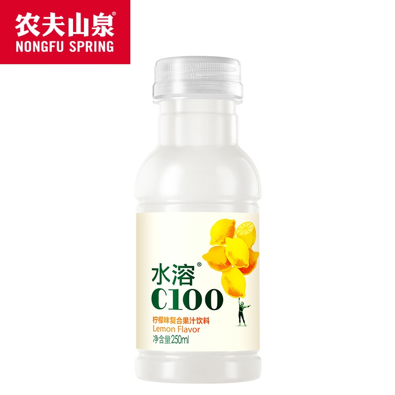 农夫山泉水溶c100小瓶装柠檬味西柚味复合果汁饮料250ml*12瓶迷你 - 图2